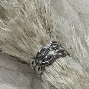 Bague en acier inoxydable argent "Marie »