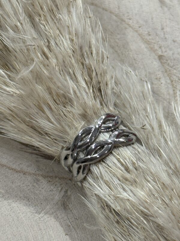 Bague en acier inoxydable argent "Marie »
