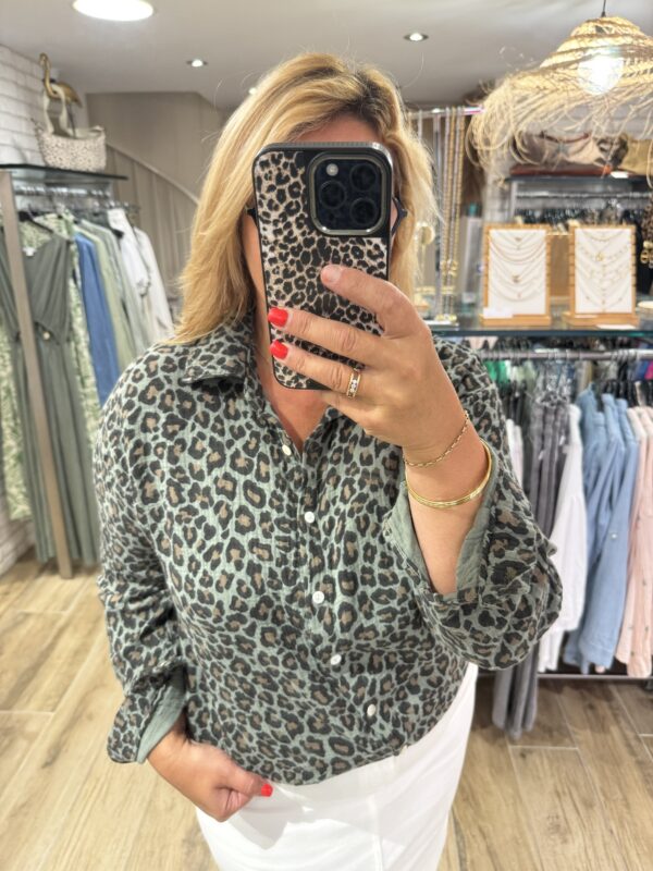 Chemise léopard "kaki"