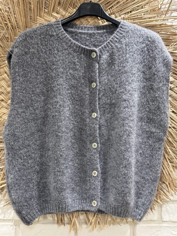 Gilet sans manches avec boutonTU « gris « 