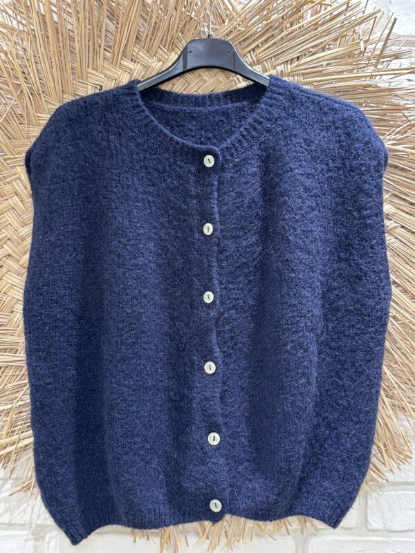Gilet sans manches avec bouton TU« bleu marine « 