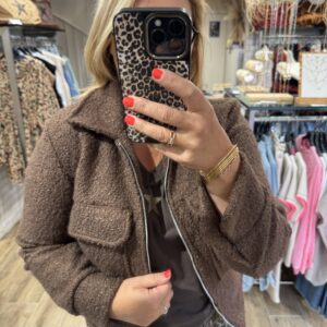 Veste à bouclettes marron
TU