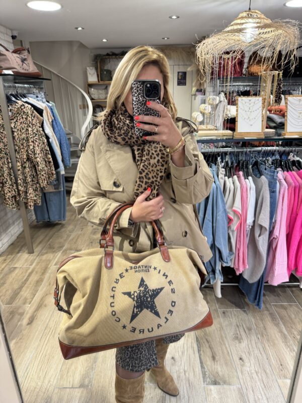 Sac de voyage « camel »avec bandoulière