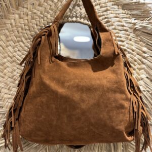 Sac Cabas souple à franges "Camel »