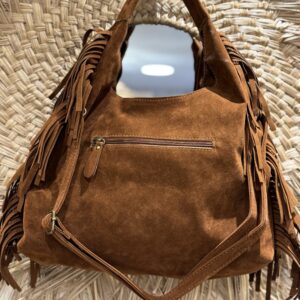 Sac Cabas souple à franges "Camel » – Image 2