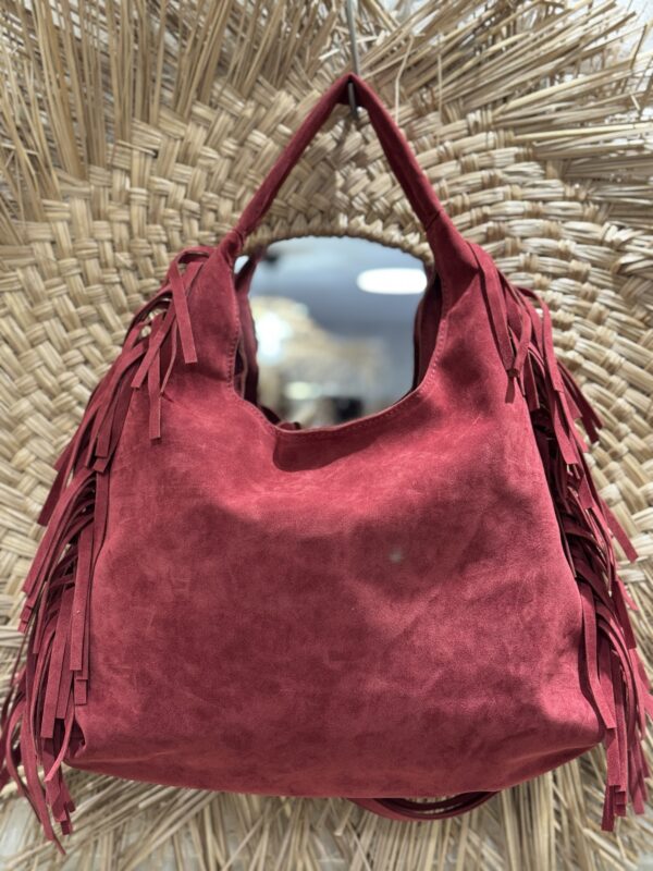 Sac Cabas souple à franges "Cerise"