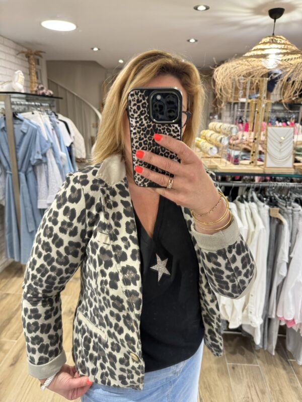 Veste léopard en coton