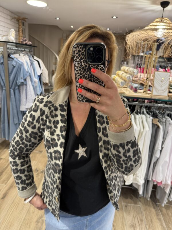 Veste léopard en coton