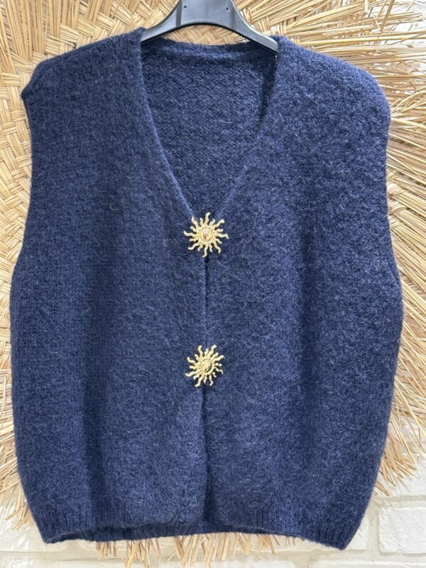 Gilet sans manches bleu  « soleil » - TU