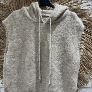 Pull sans manches à capuche beige
TU