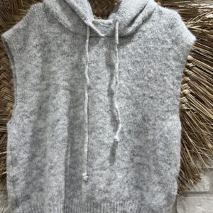 Pull sans manches à capuche gris
TU