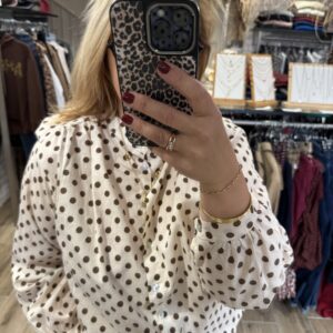 Chemise beige à pois 
TU
