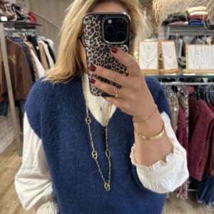 Pull sans manches bleu marine TU