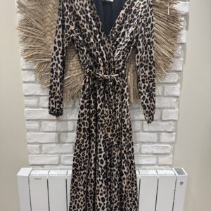Robe longue motif léopard