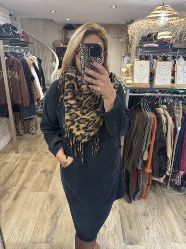 Robe noire effet velours 
TU