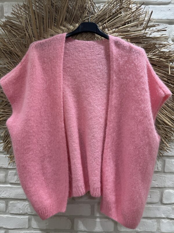 Gilet sans manches rose bonbon oversize TU
