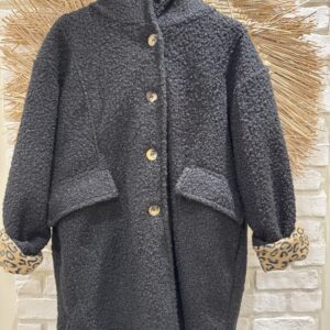 Manteau noir coupe Oversize 
TU