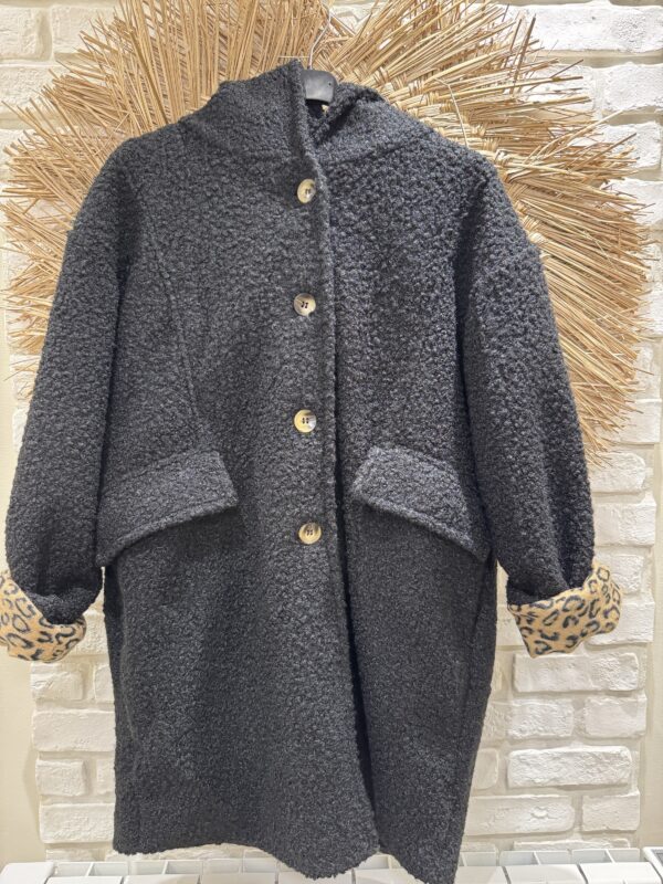 Manteau noir coupe Oversize 
TU
