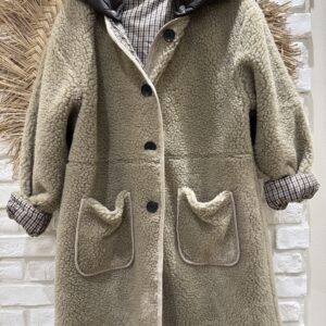 Manteau à capuche doudoune 
Beige TU (36-40)
