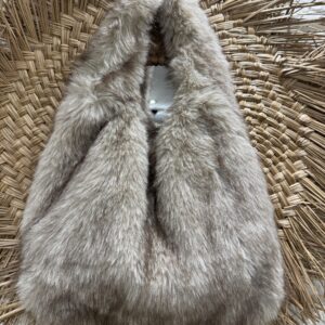 Sac cabas beige en fausse fourrure