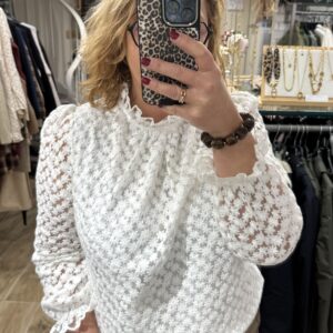 Chemise blanche à motifs