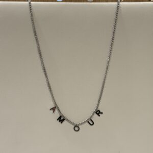 Collier argent en acier inoxydable
Amour