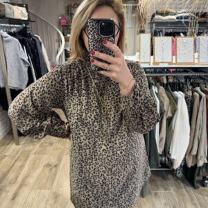 Robe tunique léopard camel