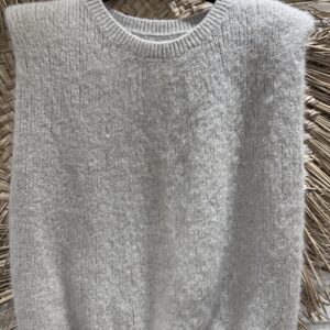Pull sans manches grège