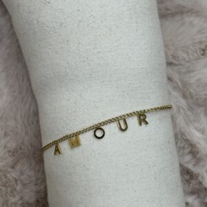 Bracelet doré en acier inoxydable Amour