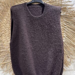 Pull sans manches marron avec épaulettes TU 36/40