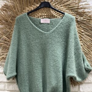 Pull manches 3/4 oversize  sauge TU36/42