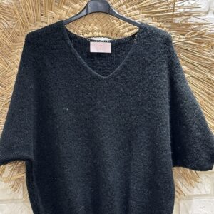 Pull manches 3/4 oversize noir TU 36/42