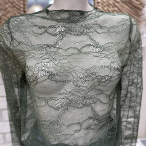 Top en dentelle  kaki TU 34/40
