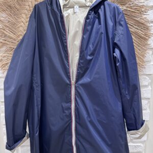 Coupe-vent réversible long,  marine/doré