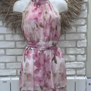 Robe à fleurs rose TU 36/40