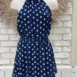 Robe à pois bleu marine TU 36/40