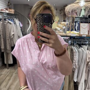 Blouse, rose à pois TU 38/44