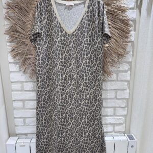 Robe longue léopard, col V TU 36/40