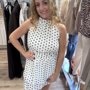 Robe à pois blanche Anaïs TU 36/40
