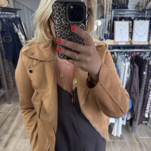 Perfecto en suédine camel