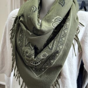 Écharpe Bandana carré kaki