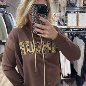 Sweat à capuche « Amour « marron TU 38/42