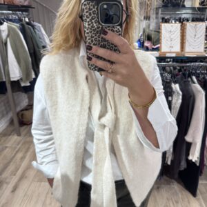 Pull sans manches 2 en 1 blanc cassé TU