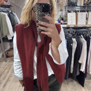 Pull sans manches 2 en 1 bordeaux TU