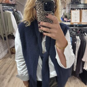 Pull sans manches 2 en 1 bleu marine TU